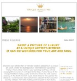 PAINT A PICTURE OF LUXURY AT AN ARTIST'S RETREAT. IT CAN DO WONDERS FOR YOUR HEART AND SOUL