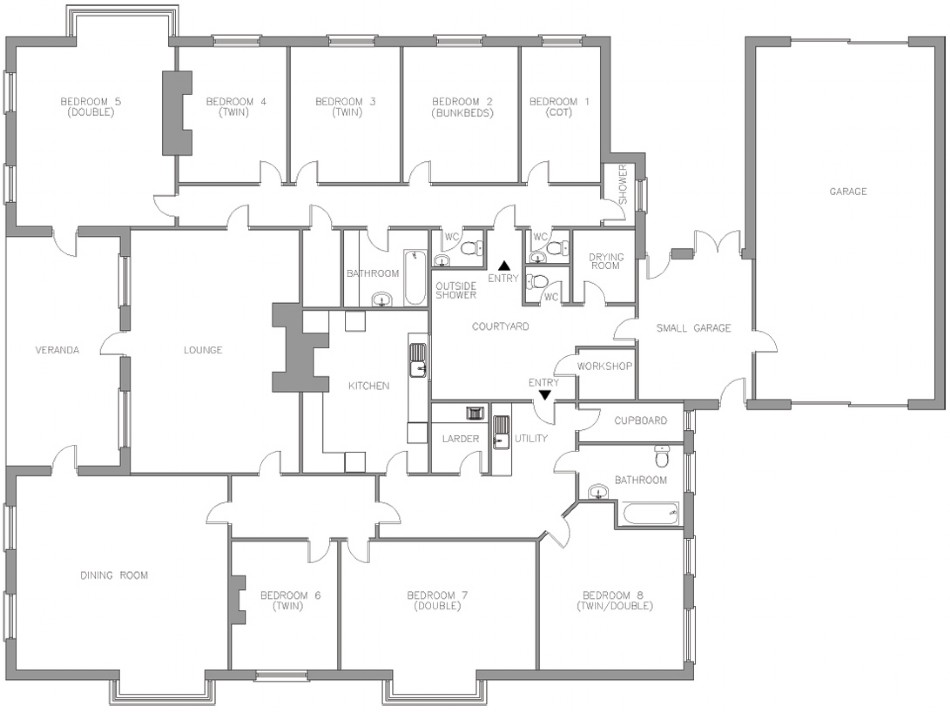 Floor plan of Northcott Beach House